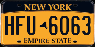 NY license plate HFU6063