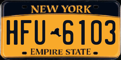 NY license plate HFU6103