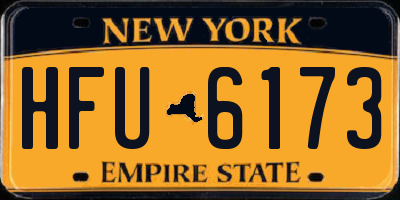 NY license plate HFU6173