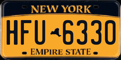 NY license plate HFU6330