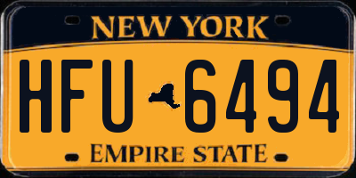 NY license plate HFU6494
