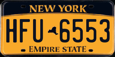 NY license plate HFU6553