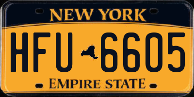 NY license plate HFU6605