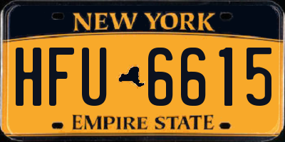 NY license plate HFU6615