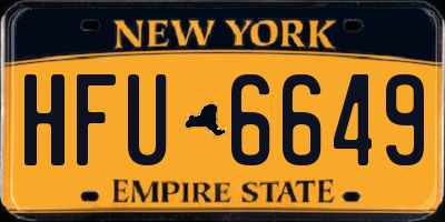 NY license plate HFU6649