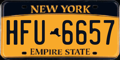 NY license plate HFU6657
