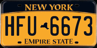NY license plate HFU6673