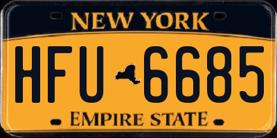 NY license plate HFU6685