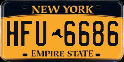 NY license plate HFU6686