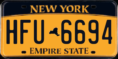 NY license plate HFU6694