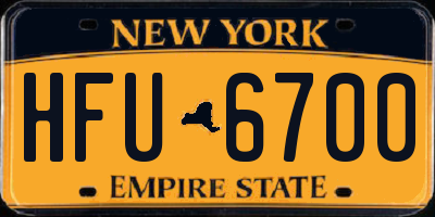 NY license plate HFU6700