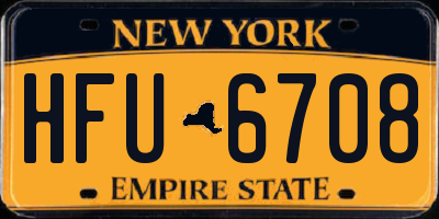 NY license plate HFU6708