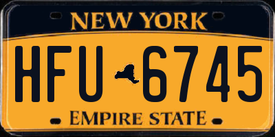 NY license plate HFU6745