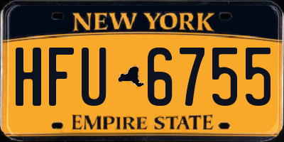 NY license plate HFU6755