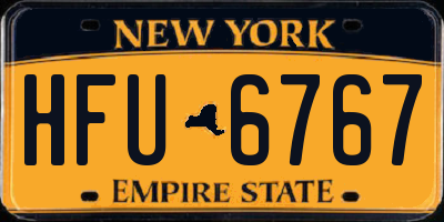 NY license plate HFU6767