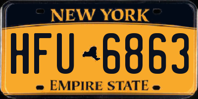 NY license plate HFU6863