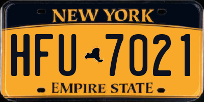 NY license plate HFU7021