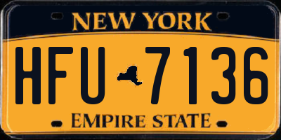 NY license plate HFU7136