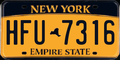NY license plate HFU7316