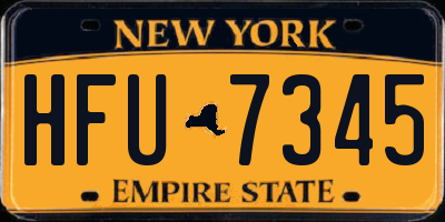 NY license plate HFU7345