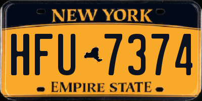 NY license plate HFU7374