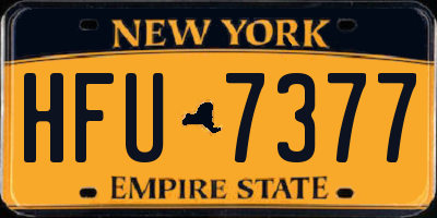 NY license plate HFU7377