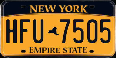 NY license plate HFU7505