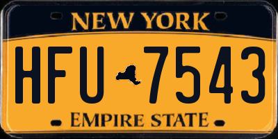 NY license plate HFU7543
