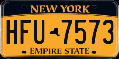 NY license plate HFU7573