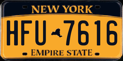 NY license plate HFU7616