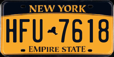 NY license plate HFU7618