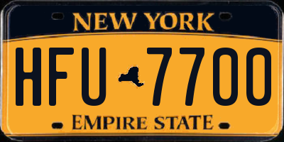 NY license plate HFU7700
