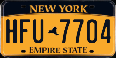 NY license plate HFU7704