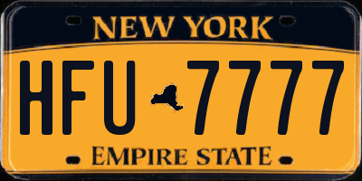 NY license plate HFU7777