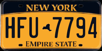 NY license plate HFU7794