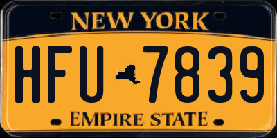 NY license plate HFU7839