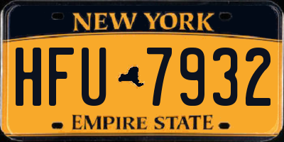 NY license plate HFU7932