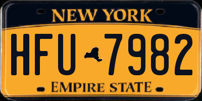NY license plate HFU7982