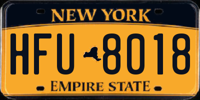 NY license plate HFU8018
