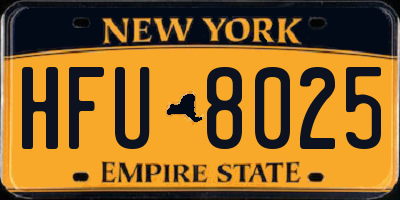 NY license plate HFU8025