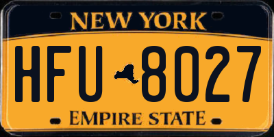 NY license plate HFU8027