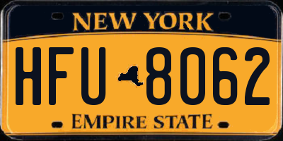 NY license plate HFU8062