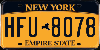 NY license plate HFU8078