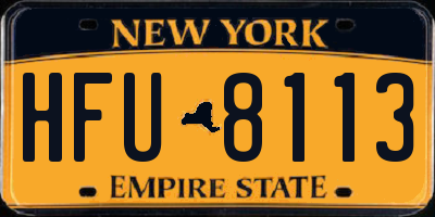 NY license plate HFU8113