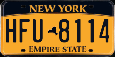 NY license plate HFU8114