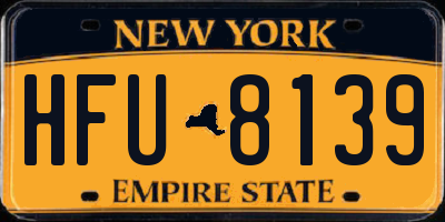 NY license plate HFU8139
