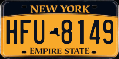 NY license plate HFU8149