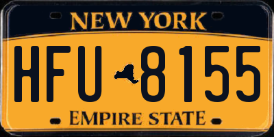 NY license plate HFU8155
