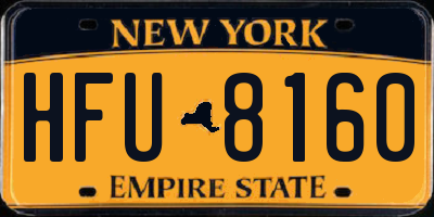 NY license plate HFU8160