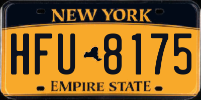 NY license plate HFU8175